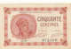 BILLET CHAMBRE DE COMMERCE DE PARIS  CINQUANTE CENTIMES 10 MARS 1920 - Chamber Of Commerce