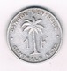 1 FRANC 1957  BELGISCH CONGO /6253// - 1951-1960: Baldovino I