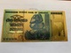 Zimbabwe 100 Trillion Souvenir Gold Foil Banknote AL - Simbabwe