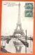 PO-23 Inondations De Paris, Crue De La Seine, Gare Du Champ-de-Mars 18.1.1910, Tour Eiffel Et Reflets Dans L'eau. Circul - Inondations De 1910