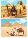 Egypt - 2 Cards - Giza Pyramid - Camel - Nice Stamp Stamps Timbre - Pyramiden
