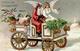 Weihnachtsmann Engel Puppen Spielzeug Lithographie / Prägedruck 1906 I-II (Eckbug) Pere Noel Jouet Ange - Santa Claus