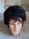 Ancien - Chapeau Noir Femme Fourrure Synthétique Années 60 - Kapje, Hoeden, Mutsen