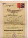 1927 YUGOSLAVIA, CROATIA, ZAGREB UNIVERSITY, FACULTY OF LAW, FIRST DIPLOMA EXAM, SVJEDODZBA, 2 REVENUE STAMPS - Diploma & School Reports