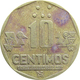 1992 10 Céntimos Peru Coin With Braille, With Chavez - Pérou