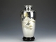 Japanese Handmade Sterling Silver Carved Gold Peony Vase - Arte Orientale