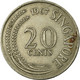 Monnaie, Singapour, 20 Cents, 1967, Singapore Mint, TB+, Copper-nickel, KM:4 - Singapour