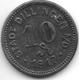 *notgeld  Dillingen 10 Pfennig 1917 Zn    2892.2 / F94.2 - Other & Unclassified