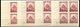 BÖHMEN UND MÄHREN 25-28 Pl.-Nr. **, 1939, 40 H. - 1 K. Lindenzweig Und Landschaften Komplett In Eckrandviererblocks Vom  - Unused Stamps