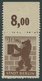 1945, 10 Pf. Schwarzbraun, Gezähnt, Graurosa Papier, Geriffelte Gummierung, Oberrandstück, Postfrisch, Pracht, R!, Fotoa - Autres & Non Classés