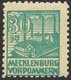 MECKLENBURG-VORPOMMERN 39zb **, 1946, 30 Pf. Dunkelopalgrün, Dünnes Papier, Pracht, Fotoattest Kramp, Mi. 1600.- - Sonstige & Ohne Zuordnung