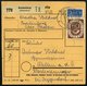 BUNDESREPUBLIK 135 BRIEF, 1954, 60 Pf. Posthorn, 20x Als Einzelfrankatur Auf Paketkarte, Aus Verschiedenen Niederbayrisc - Oblitérés