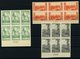 USA 364-73BS (*), Scott 740-49, 1935, Nationalparkjahr, Ungezähnt, In Sechserblocks Mit Plattennummer, Wie Verausgabt Oh - Used Stamps