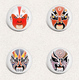 125 X Peking Opera Mask Beijing Opera Facial Masks BADGE BUTTON PIN SET  (1inch/25mm Diameter) - Musique