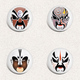 Delcampe - 125 X Peking Opera Mask Beijing Opera Facial Masks BADGE BUTTON PIN SET  (1inch/25mm Diameter) - Musique