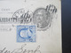USA 1895 GA Mit Zusatzfrankatur 1 Cent Unten Ungezähnt! Bethlehem - Leipzig Gebrüder Senf - Brieven En Documenten