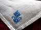 Delcampe - Vintage 4 Towels Linen Fabric 1 WITH BLUE EMBROIDERY Serviette Table 1 Brodée Motif Bleu Linge D'époque-Tissu-Toile Lin - Andere & Zonder Classificatie