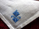 Delcampe - Vintage 4 Towels Linen Fabric 1 WITH BLUE EMBROIDERY Serviette Table 1 Brodée Motif Bleu Linge D'époque-Tissu-Toile Lin - Other & Unclassified
