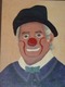 TABLEAU PEINTURE HUILE SUR BOIS PORTRAIT DE CLOWN Achille Zavatta SIGNE 1994 - Huiles