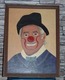 TABLEAU PEINTURE HUILE SUR BOIS PORTRAIT DE CLOWN Achille Zavatta SIGNE 1994 - Huiles