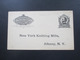 USA Um 1900 GA Fragekarte ? New York Knitting Mills Pow Dora Puffs Gedruckte Firmen Fragekarte - Covers & Documents
