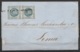 Pérou - L. Datée 4 Décembre 1860 Affr. 2x 1 Dinero (paire Verticale) De AREQUIPA Pour LIMA - Pérou