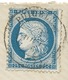 N° 60 BLEU CERES SUR LETTRE PUICELCY TARN  POUR ARTHEZ 1876 / INDICE 17 - 1849-1876: Période Classique