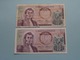 10 Diez Pesos Oro ( 22366844 - 47566505 ) 1974 - Colombia ( For Grade, Please See Photo ) 2 Pcs.! - Colombie