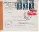 Trieste A. Busta Per L'Austria, Censurata,  Affrancata Con Sassone 96 (x 3) E PA20 (05309) - Storia Postale