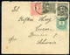 NAGYMARTON 1894. Levél, Négybélyeges, Háromszínű Bérmentesítéssel Svájcba Küldve  /  Letter 4 Stamp 3 Color Frank. To Sw - Oblitérés