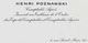Carte De Visite HENRI POZNANSKI Comptable Agréé à L'Ordre Des Experts Comptables 75002 Paris (specimen) - Visitenkarten