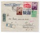 1938 YUGOSLAVIA, CROATIA, KUPARI TO PRAHA, HOTEL PANSION SUPETAR, 5 DIFFERENT STAMPS, AIR MAIL, RECORDED - Covers & Documents