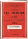 LIVRE SCOLAIRE : R.CHAUVIERE : LES SCIENCES EN 3ème ANNEE DE CENTRE D'APPRENTISSAGE HYGIENE ET VIE PRATIQUE 1959 - 12-18 Ans
