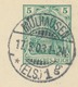 DEUTSCHES REICH „MÜLHAUSEN / (ELS.) 1“ K2 (MULHOUSE, Jetzt Frankreich) 5 Pf Germania Deutsches Reich Kab.-GA-Postkarte - Autres & Non Classés