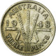 Monnaie, Australie, George VI, Threepence, 1948, Melbourne, TB+, Argent, KM:37a - Threepence