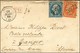 GC 3072 / N° 22 (pd) + 23 Càd T 15 QUISSAC (29) Sur Lettre Pour Tanger (poste Restante), Au Verso Càd D'arrivée 7 AVRIL  - Posta Marittima