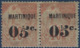 France Colonies Martinique N°14Aa* 5 Penché Tenant à Normal TTB Signé Calves - Unused Stamps