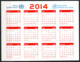 Algérie - Calendrier Année 2014 - Fédération Algérienne Des Donneurs De Sang Sous Le Haut Patronage De L' OMS. - Petit Format : 2001-...