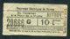 Ticket Billet Tramway Début XXe "Tramways Electriques De Rennes / Terminus - Place De La Mairie (Retour) / 10 Cmes" - Europe