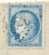 N° 60 BLEU CERES SUR LETTRE / CRANSAC AVEYRON POUR CARCASSONNE  1875 MINES DE CAMPAGNAC - 1849-1876: Période Classique