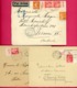 N°283, (x58) PAIX 50 Ct Rouge Avec BANDELETTES PUBLICITAIRES DE CARNET Sur 57 Env. Entre 1932 Et 1937. - Storia Postale