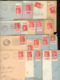 N°283, (x58) PAIX 50 Ct Rouge Avec BANDELETTES PUBLICITAIRES DE CARNET Sur 57 Env. Entre 1932 Et 1937. - Covers & Documents