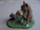 Statuette De Chien - Bull-dog Et Son Chiot - Dieren