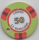 Jeton De Casino La Batelière Martinique 50 Francs (Percé) - Casino