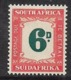 South Africa, Postage Due, 1950, 6D,  MH * - Postage Due