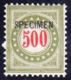 Porto 1897 "olivgrün - Vert-olive" Zumstein 22G II N Michel 22By Ga Mit Aufdruck Surcharge SPECIMEN * MLH (Zu CHF 35.00) - Postage Due