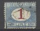 Italie   Rare  Taxe N°  13a  Bleu Et Carmin Double Impression  Oblitéré    AB/B     - Taxe