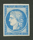 NON EMIS 20c CERES Bleu REIMPRESSION (n°8f) Neuf *. Cote 800€. Certificat SCHELLER. TTB. - 1849-1850 Ceres