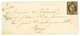 1849 20c Noir(n°3) TB Margé + Cursive 9 DIENVILLE + Dateur A Sur Enveloppe Pour PARIS. Bureau Rare. TTB. - 1849-1850 Cérès