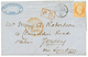 1856 40c(n°16) TTB Margé Obl. Roulette De POINTILLES FINS Sur Lettre De PARIS Pour JERSEY. Superbe Cachet D' Arrivée Au  - 1853-1860 Napoleone III